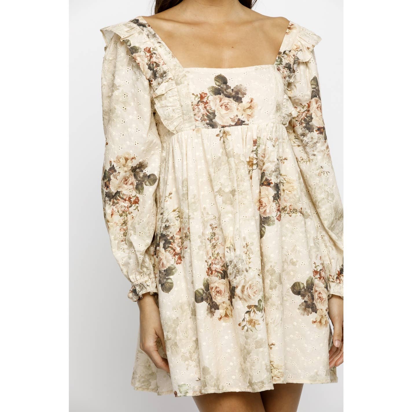AUTUMN ROSES BABY DOLL DRESS