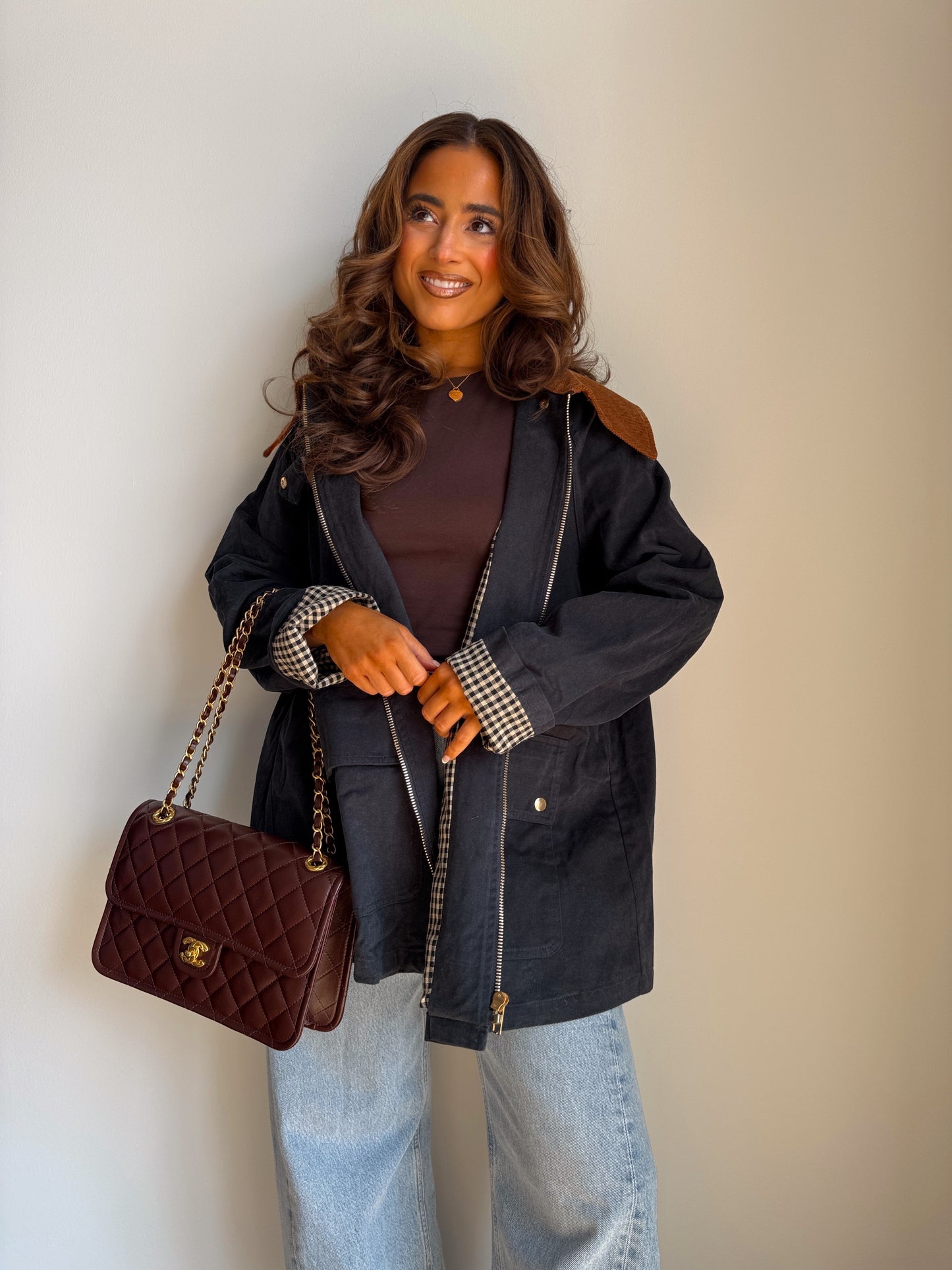 Maplewood Barn Jacket Gingham  (Midnight) PRE ORDER OCTOBER