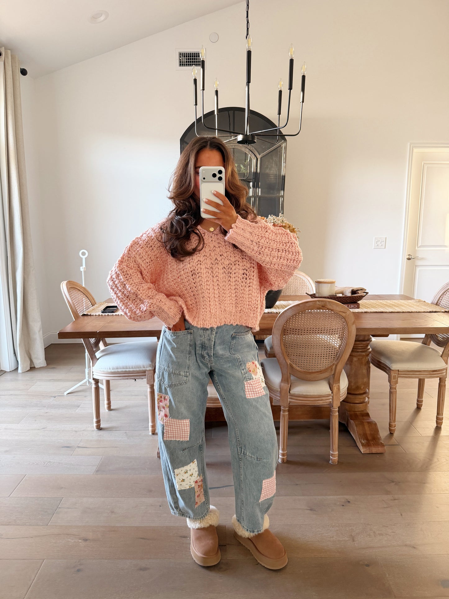 Sweet Stitch Patchwork Barrel Jeans