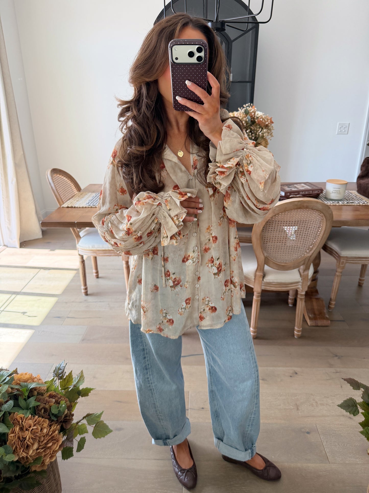 Wildflower Cottage Bloom Blouse (Cream) RESTOCK