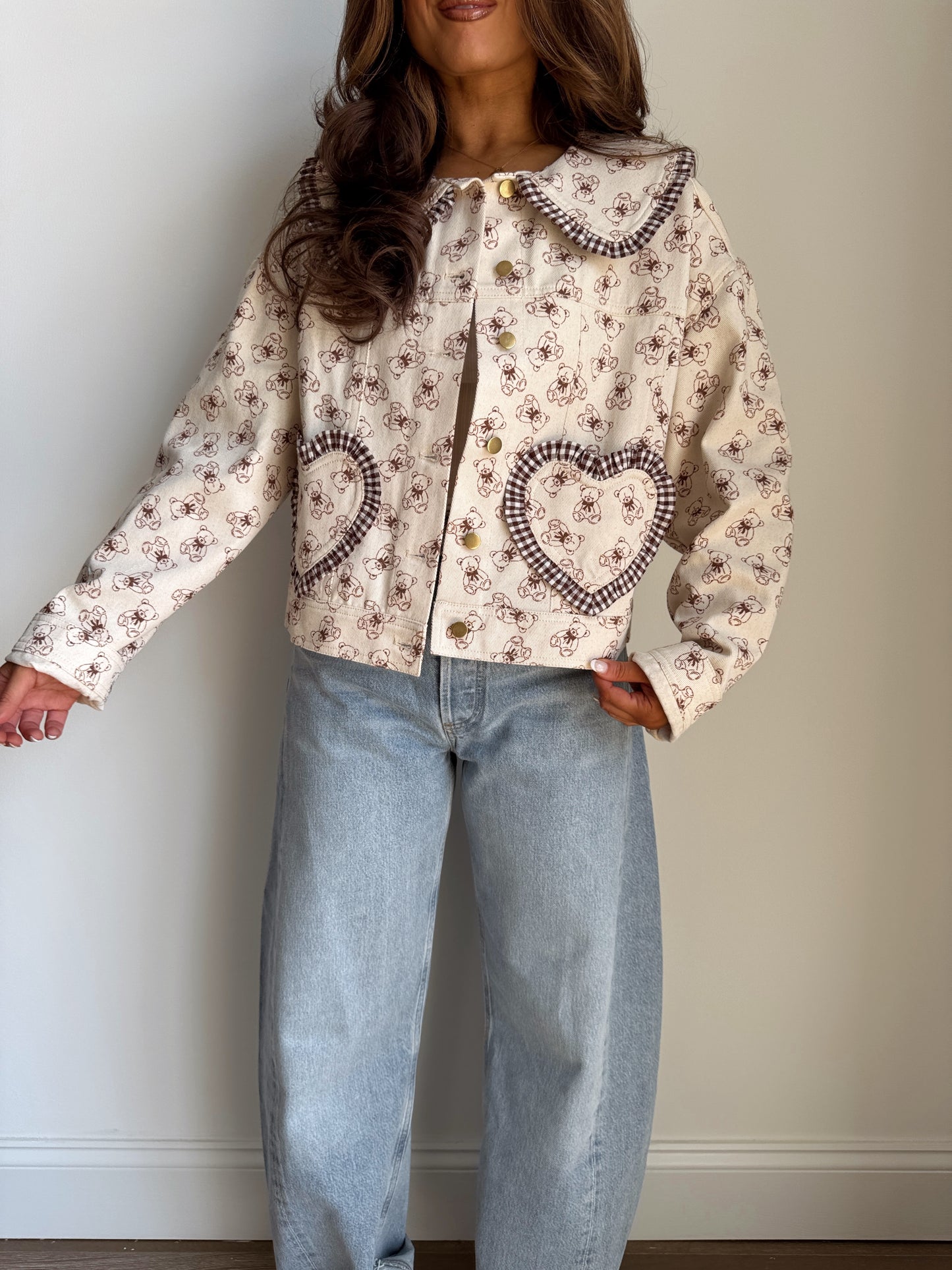 Teddy Love Gingham Jacket