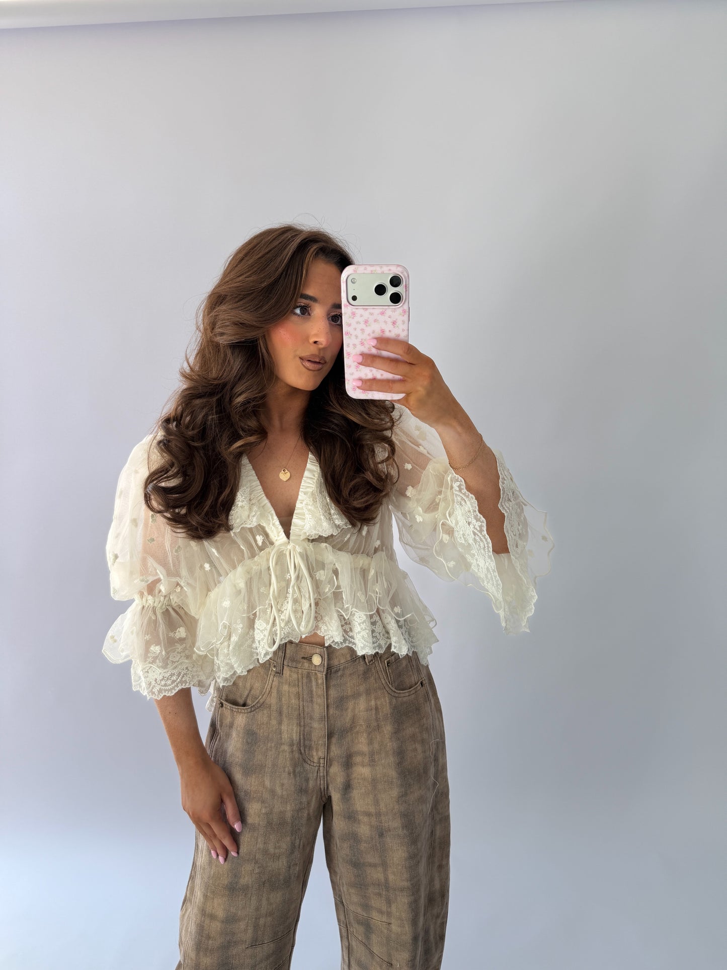 Vanilla Oat & Lace Puff Top PRE ORDER