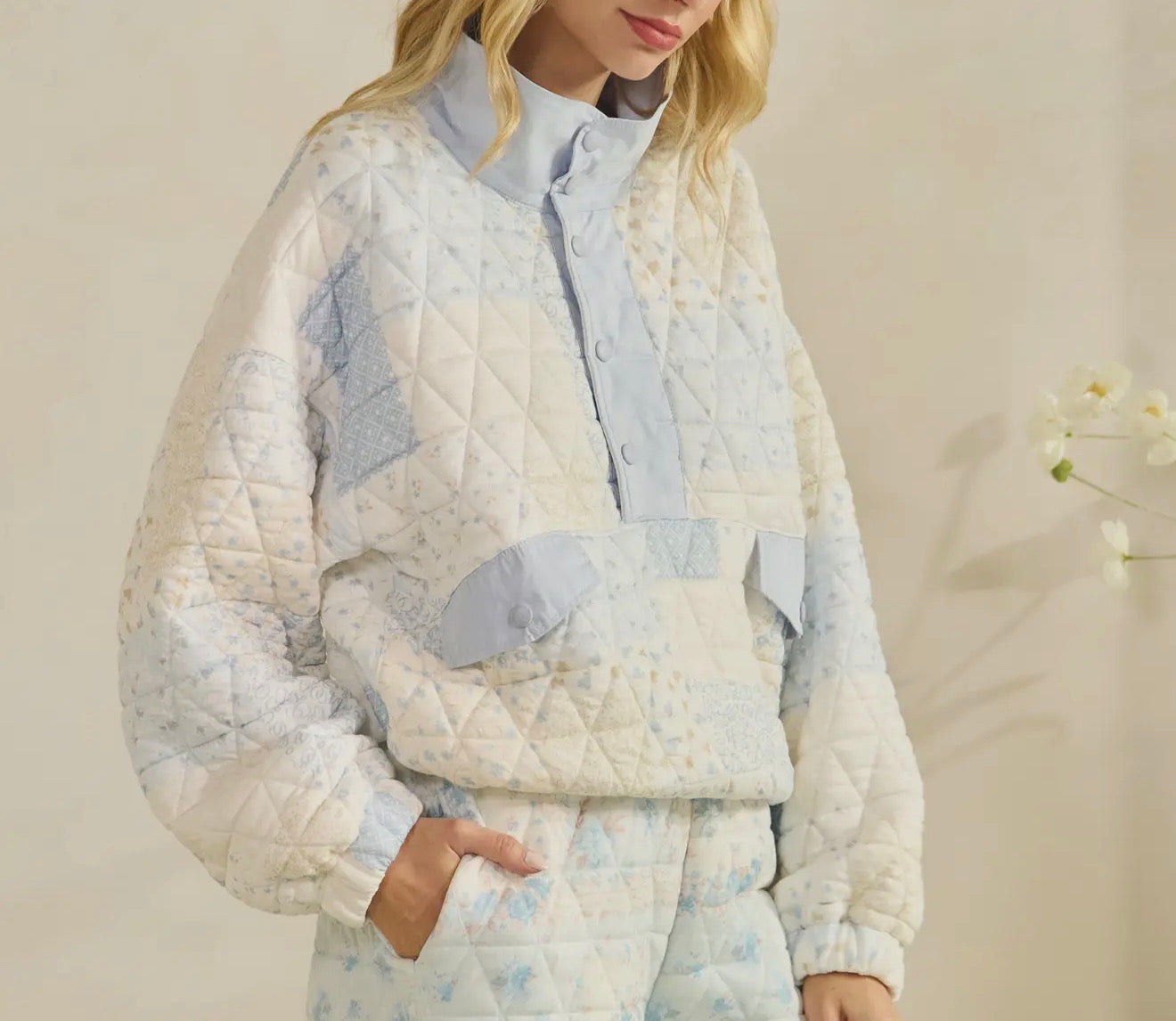 Frosty Floral Pullover