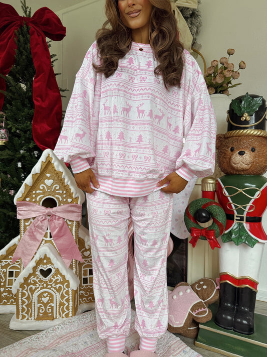 Cozy & Sleigh Pink Pj Set