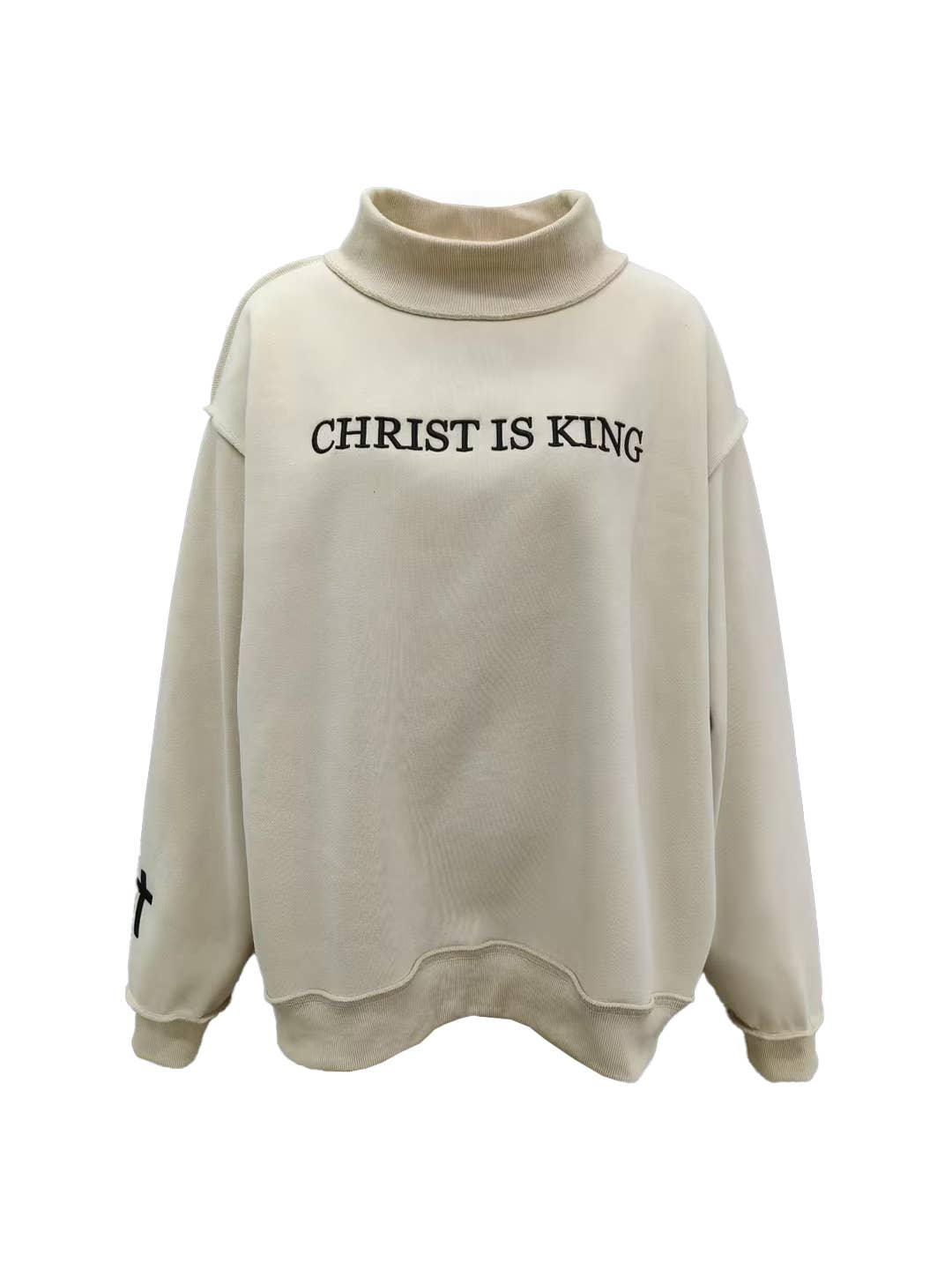CHRIST 'CHRIST IS KING' Embroidered Mock Neck Sweats