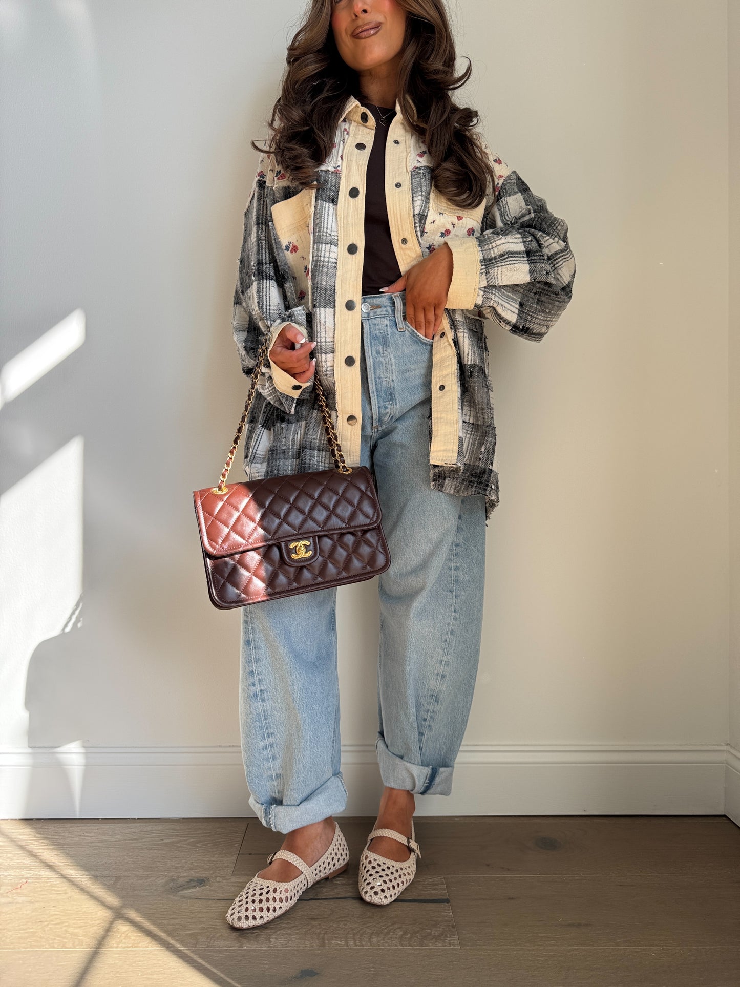 The Stars Hollow Shacket Cream & Black