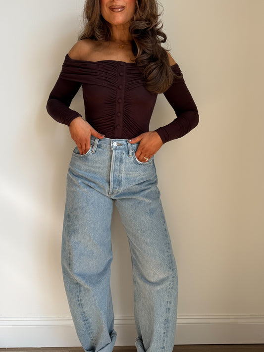 Chocolate Latte Button Bodysuit (Can’t restock)