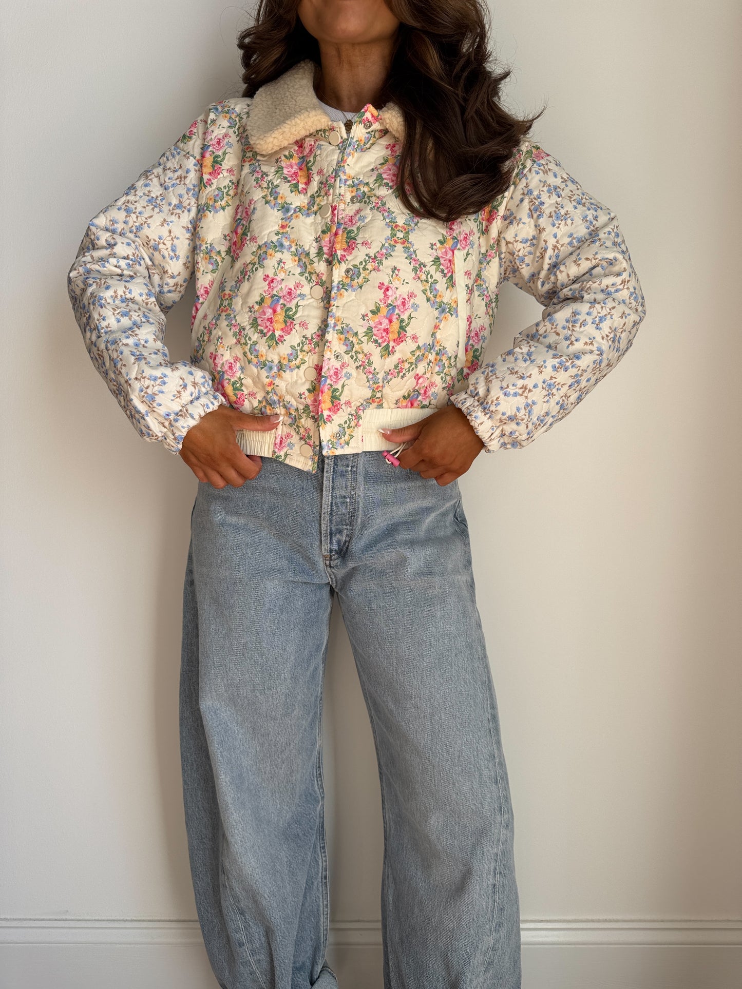 Forever Love In Bloom Quilted Sherpa Jacket