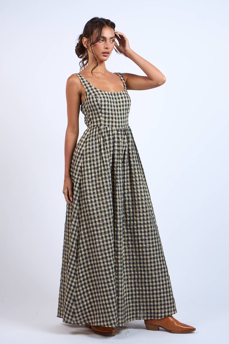 Fallin Gingham MAXI DRESS