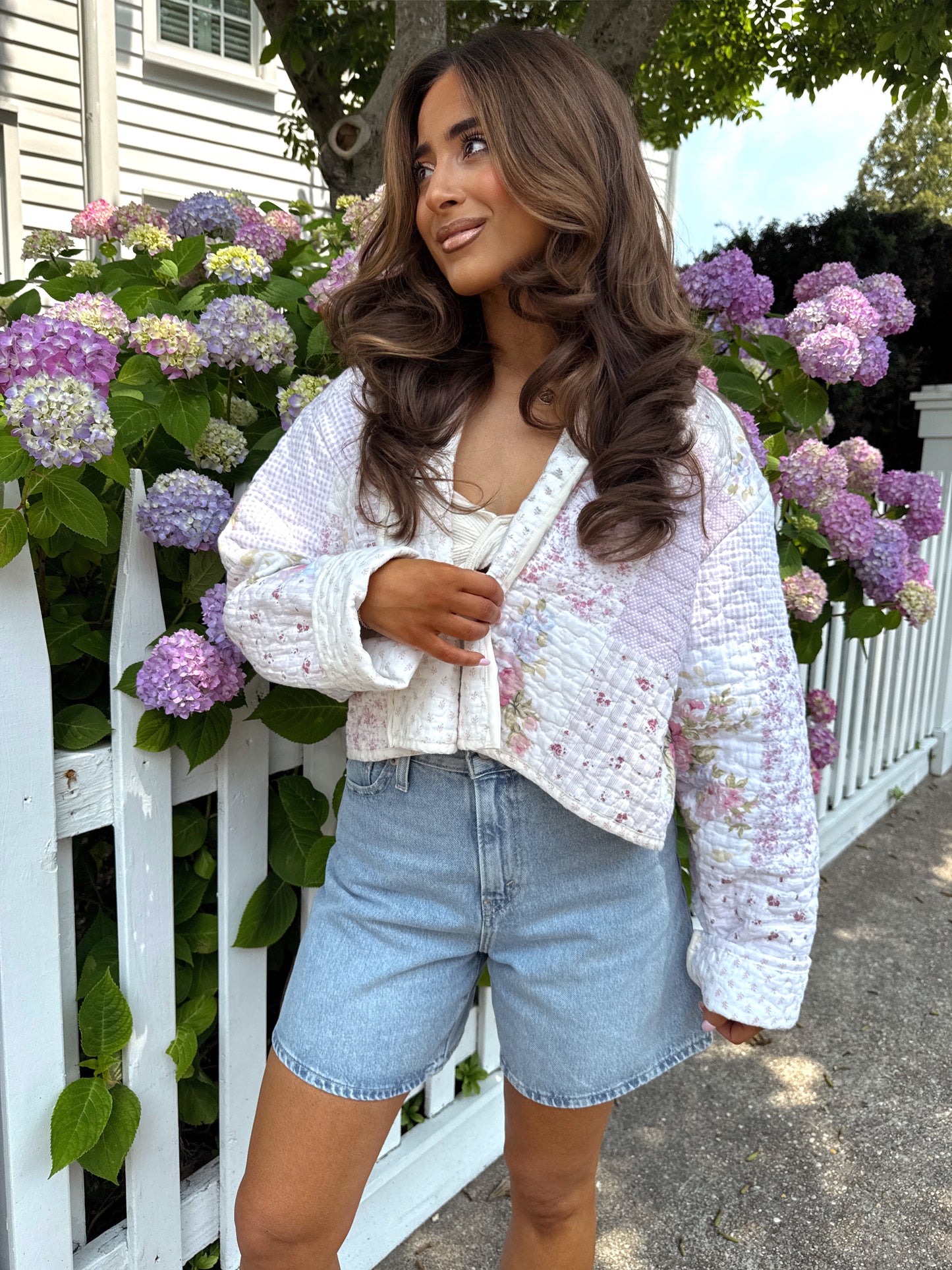 Lacey Floral Vintage Shabby Chic Bespoke Quilted Jacket PREORDER