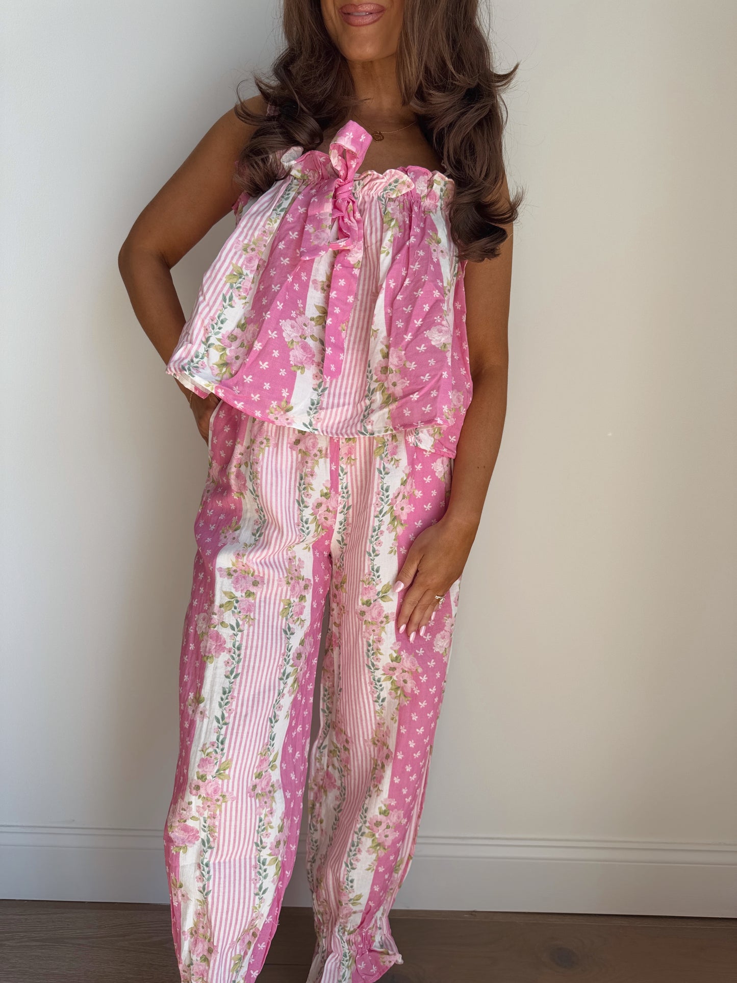 Cottage Blooms Cotton Pjs (Pink)