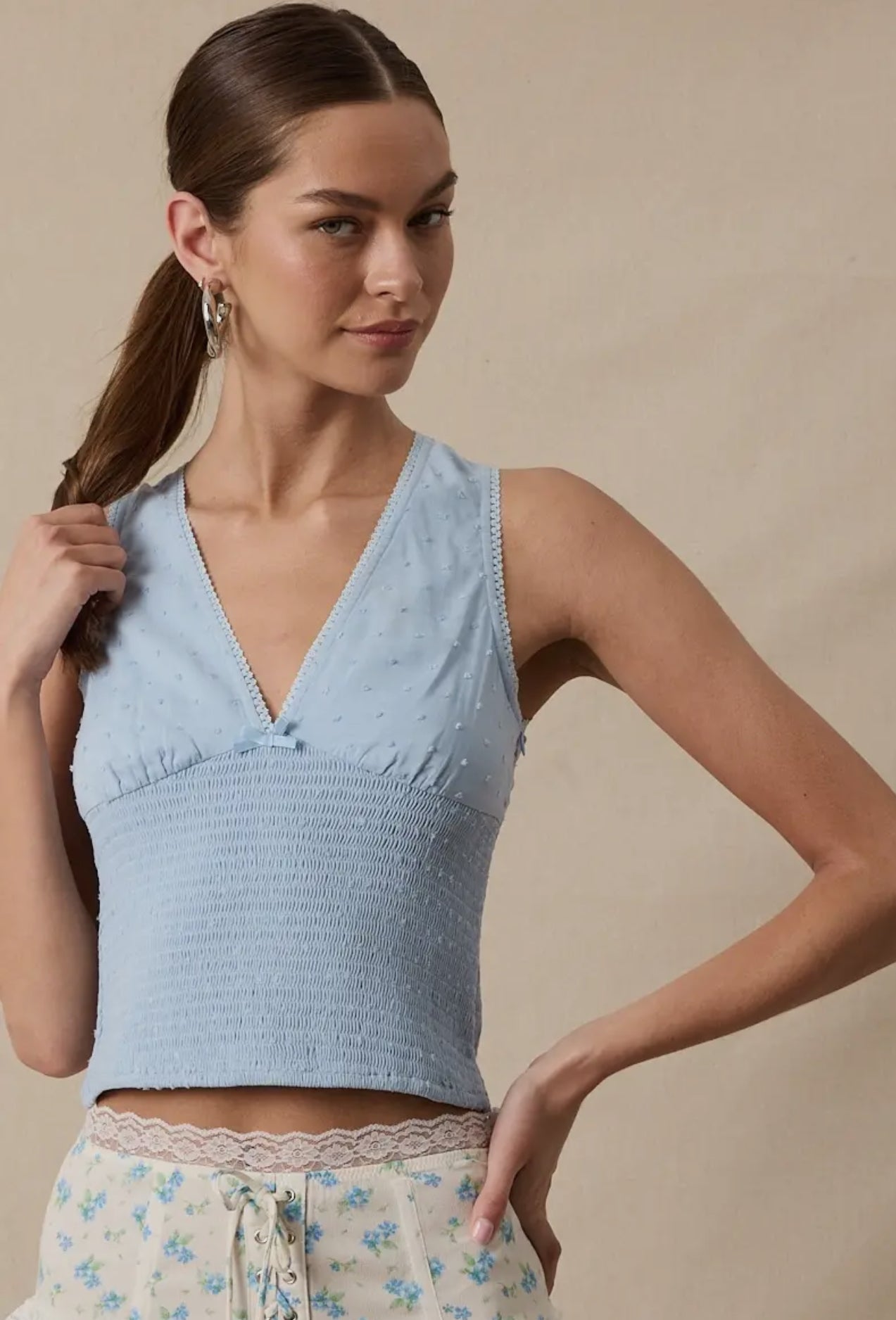 The Sweetheart Smocked Tank