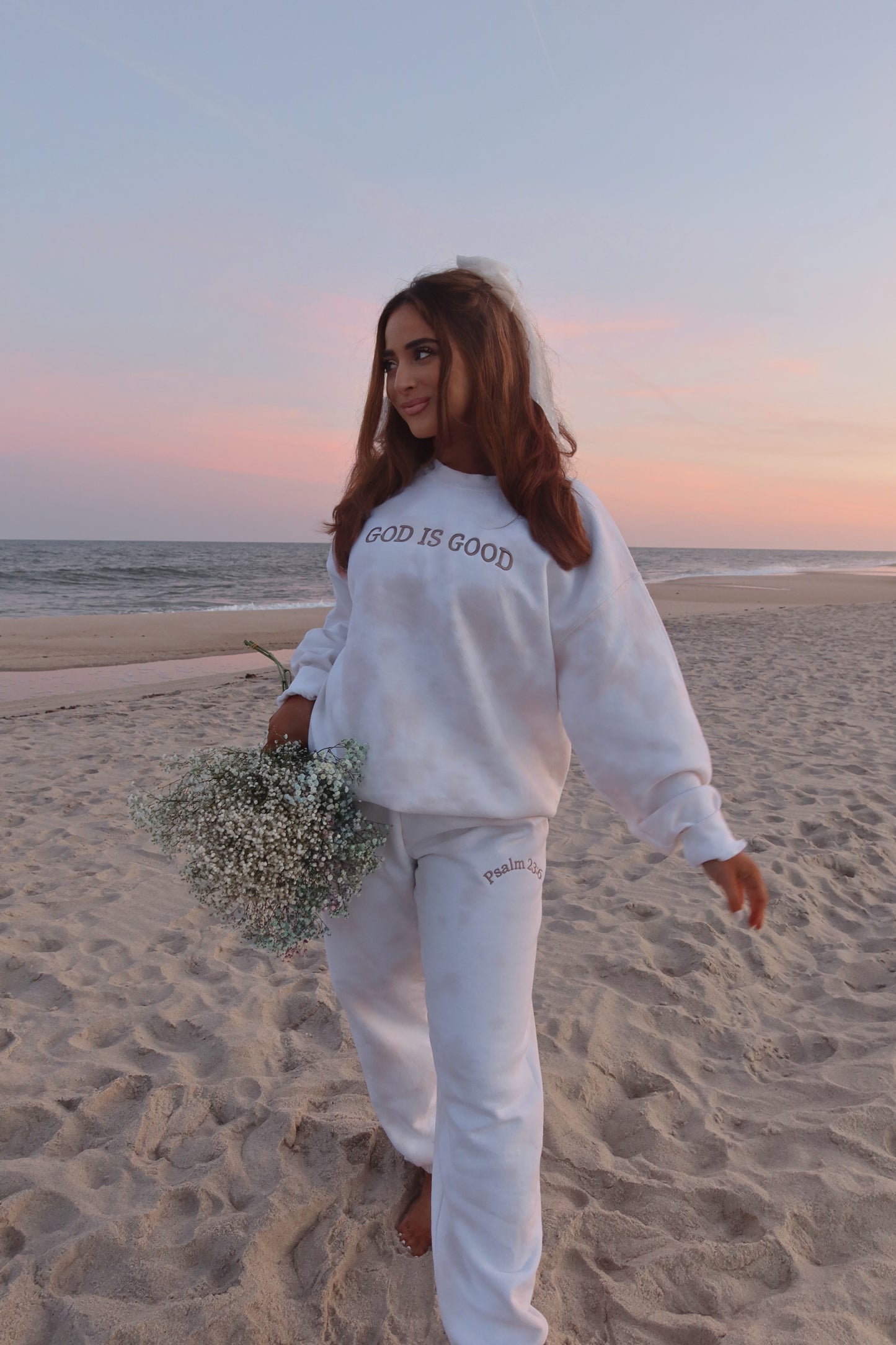 God is Good embroidered set in Mocha