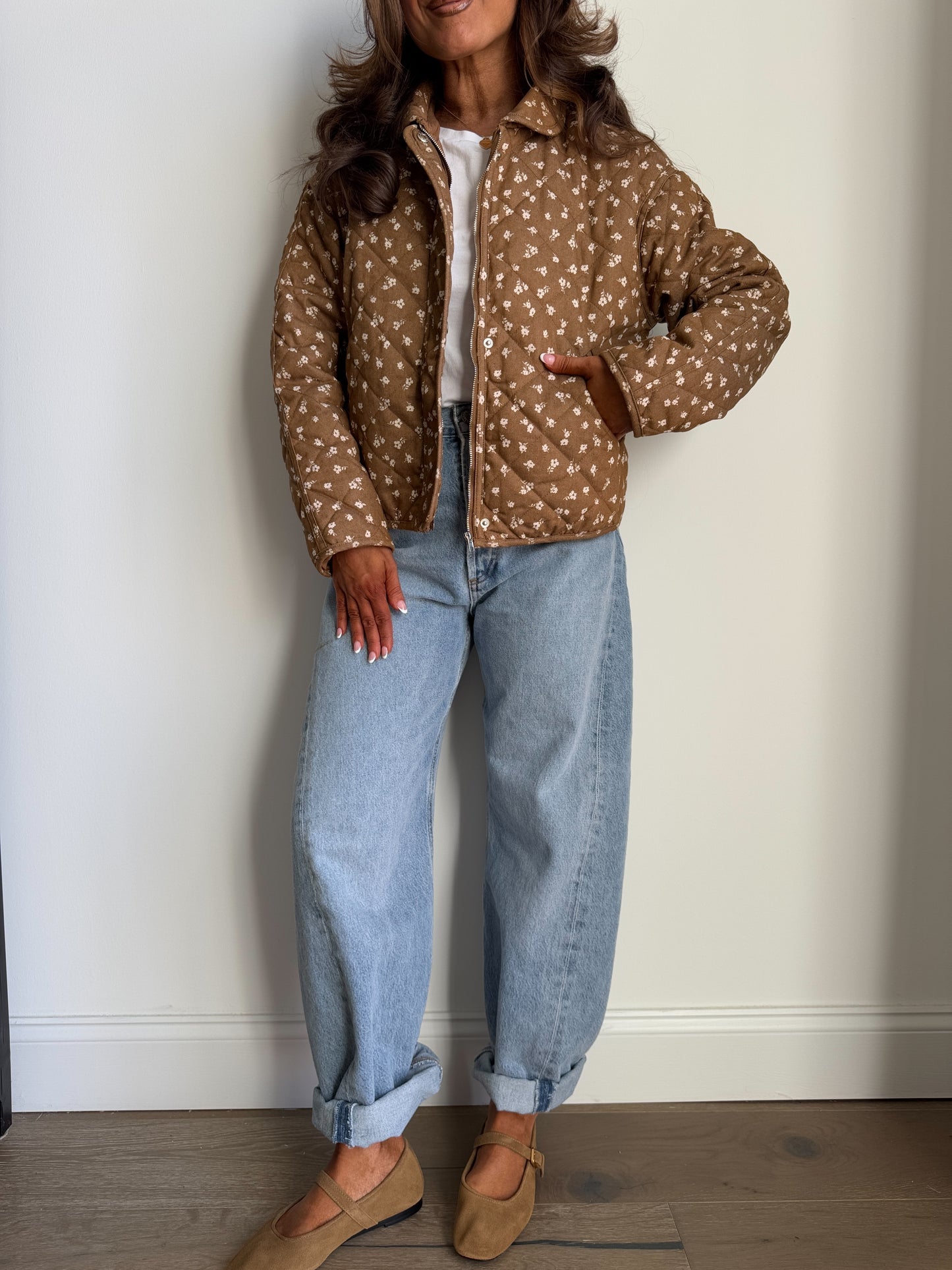 Brown Cocoa Ditzy Floral Jacket