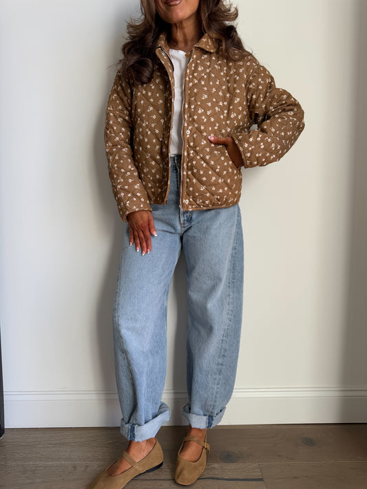 Brown Cocoa Ditzy Floral Jacket