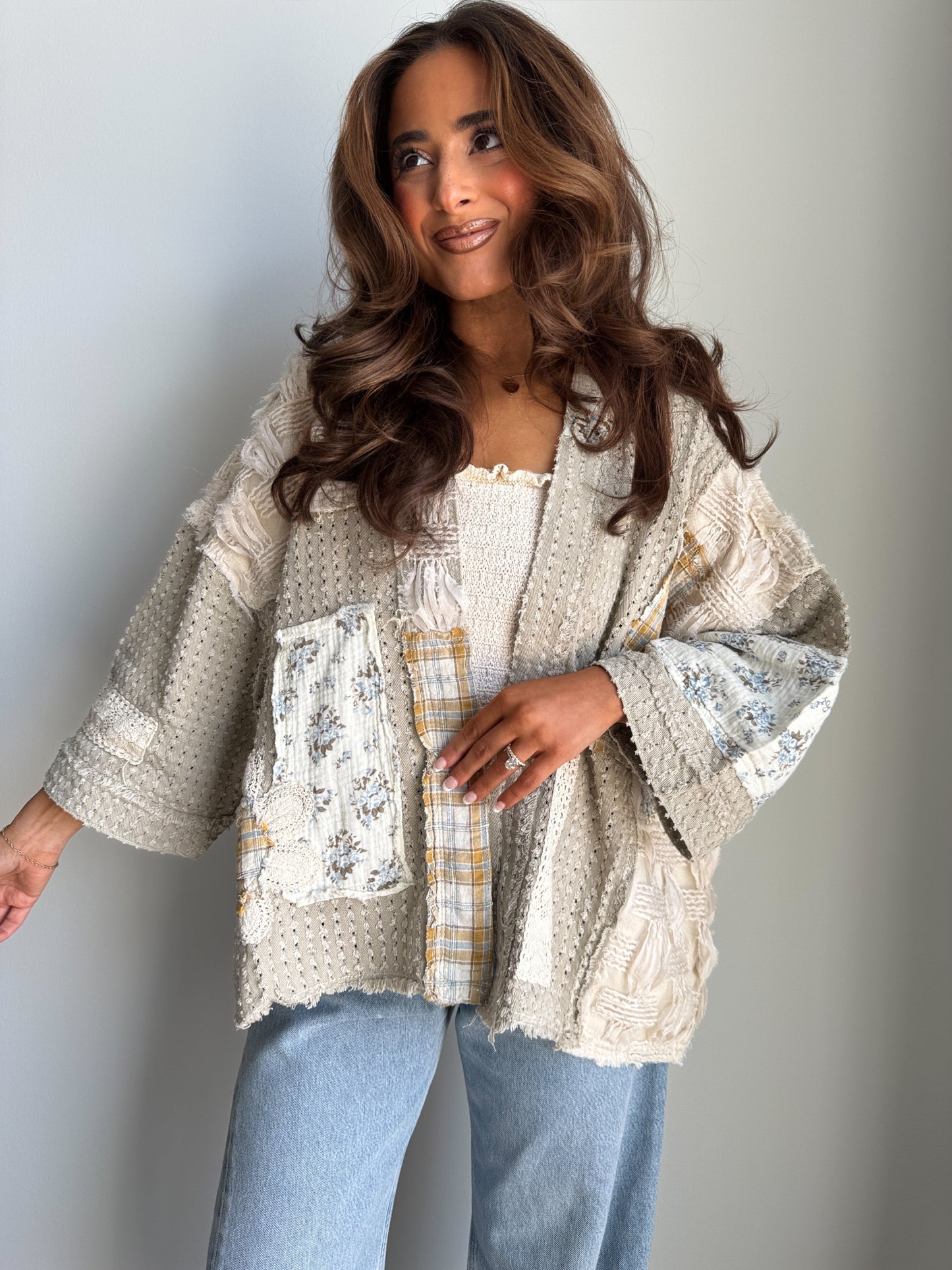 Harvest Ribbons Cardigan (Sandy Beige)