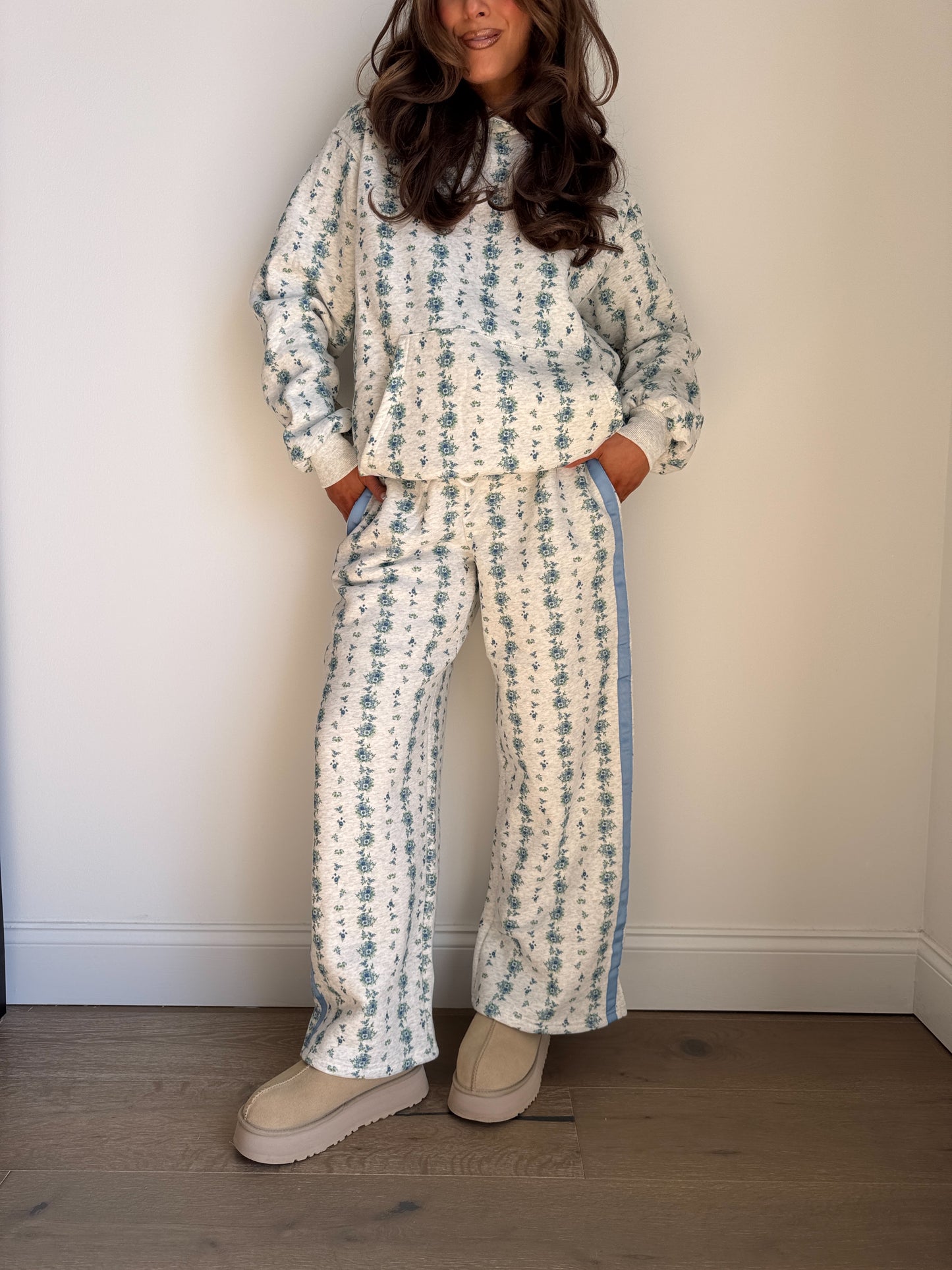 Blueberry Floral hoodie Set