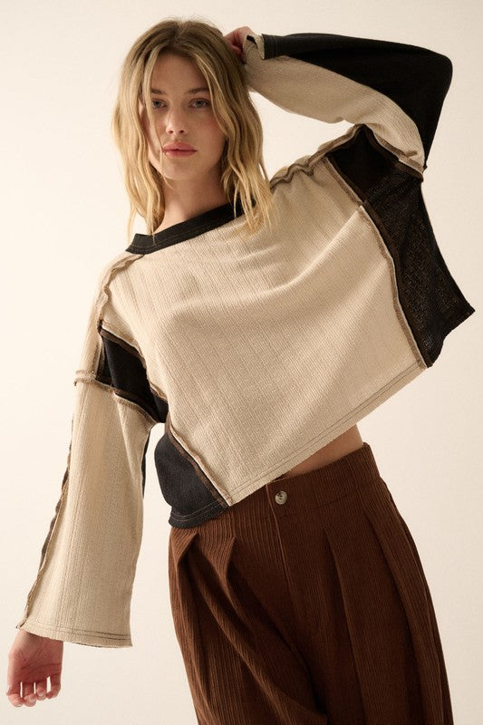 Toffee Twist Colorblock Top