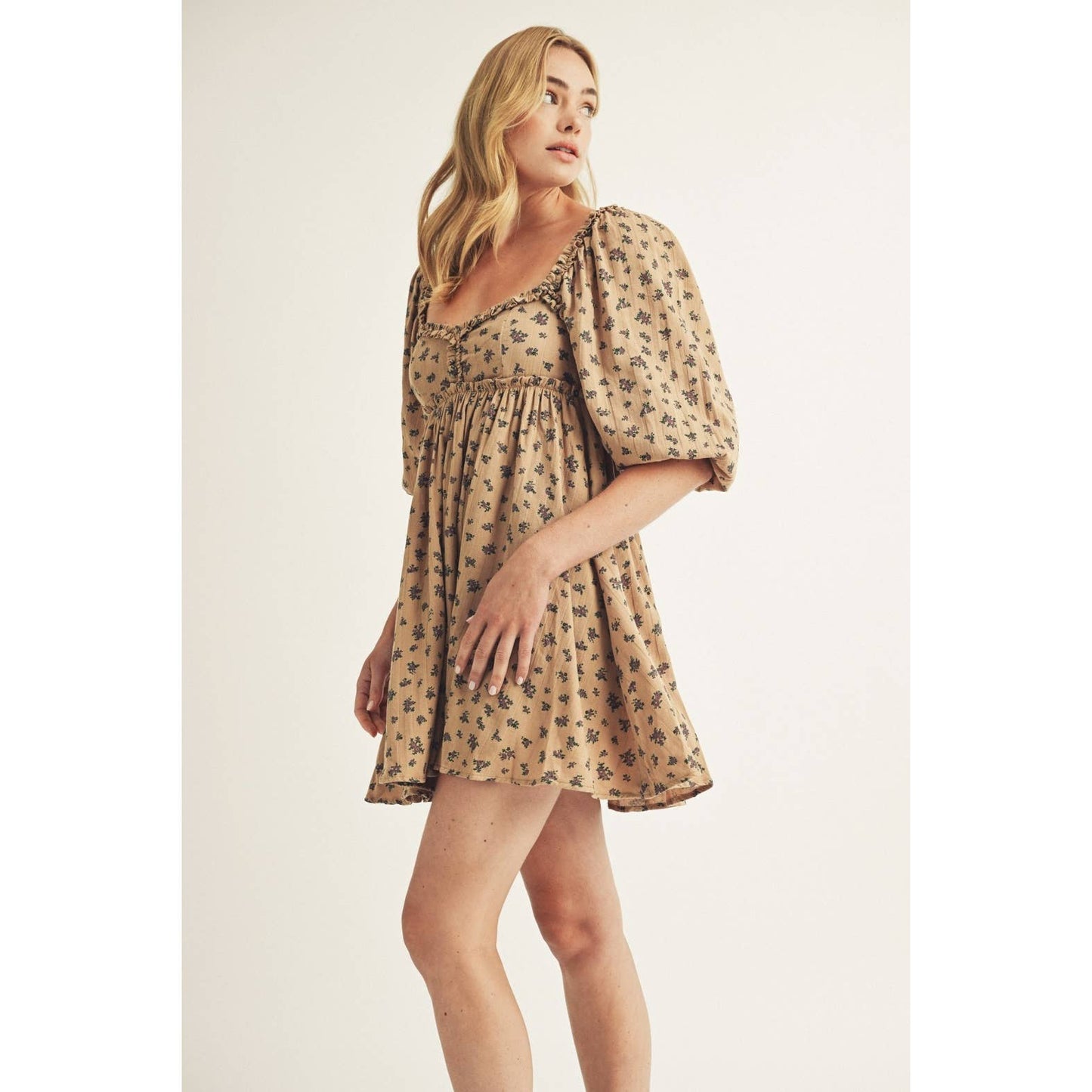 Prairie BOUQUET RUFFLED BABY DOLL MINI DRESS