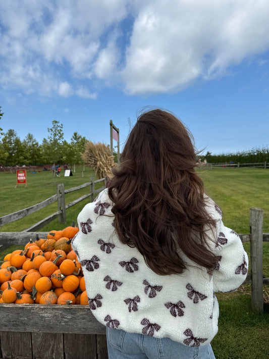 Mocha & Bows Cocoa Sherpa Zip