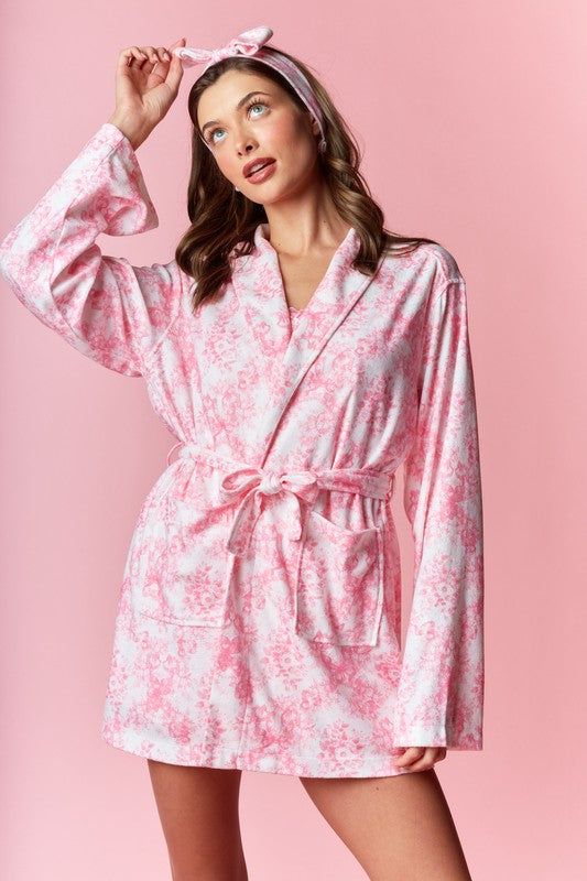 Coquette Summer Pink Robe Headband Set