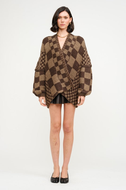 Cozy Mocha Chunky Sweater Cardigan