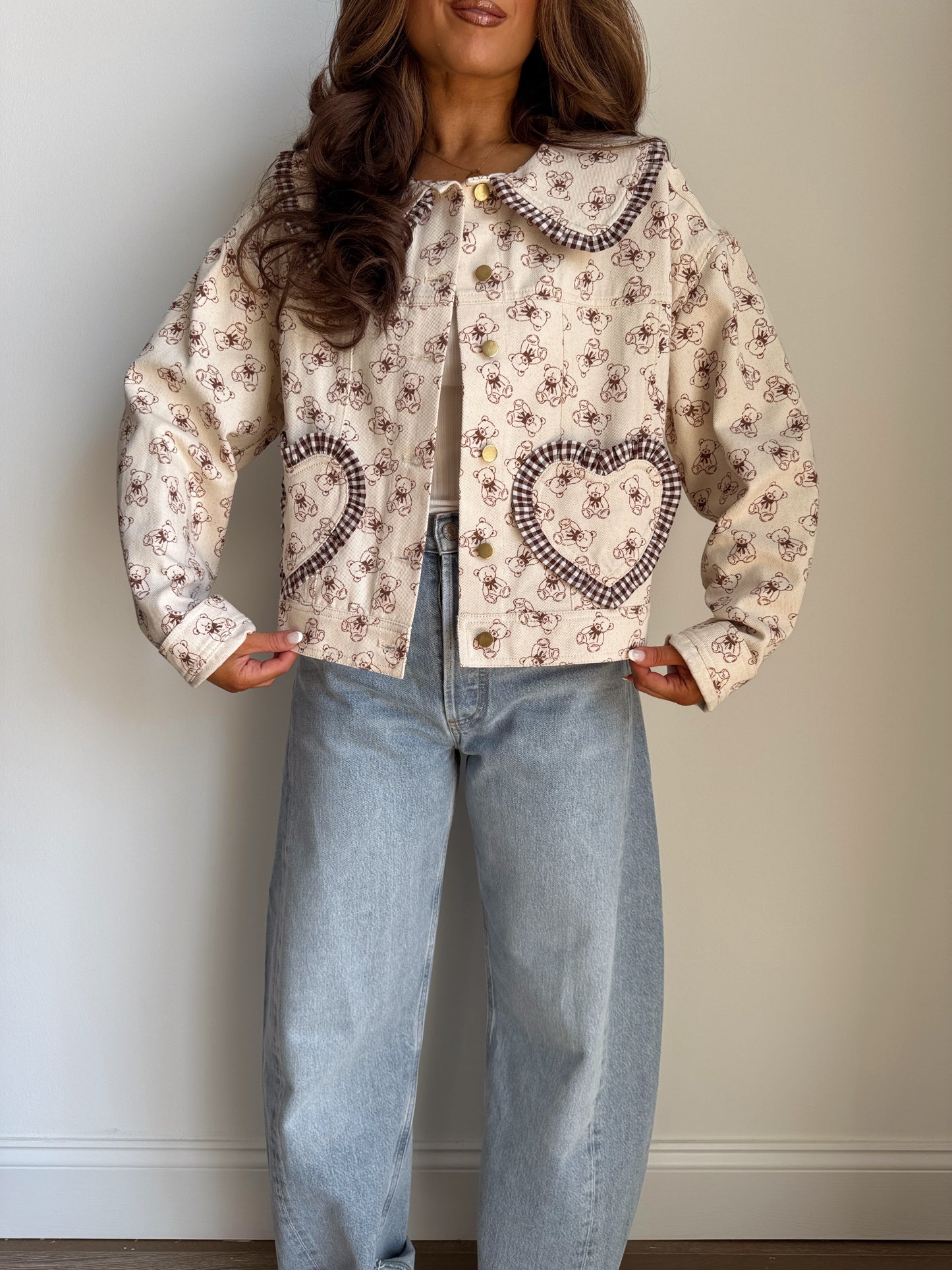 Teddy Love Gingham Jacket