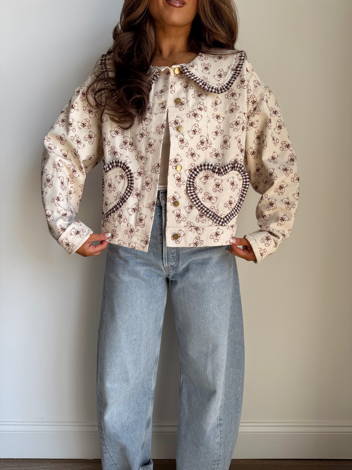 Teddy Love Gingham Jacket