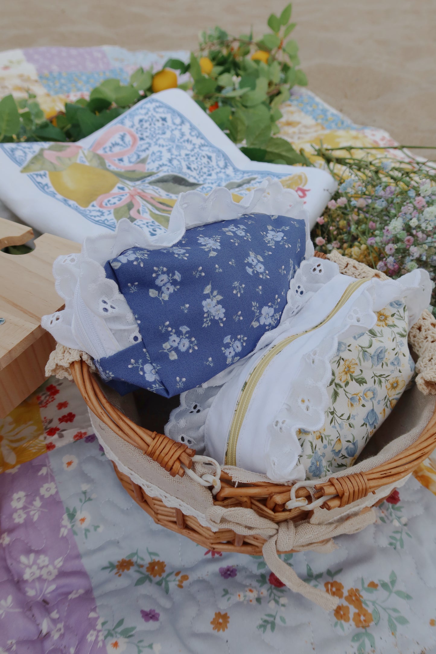 Soft Skies & Lemon Pies Cosmetic Cases