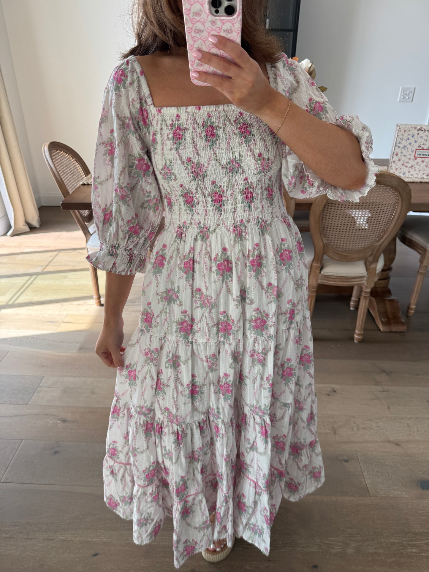 LSF MIDI DRESS NEW SMALL rose picnic