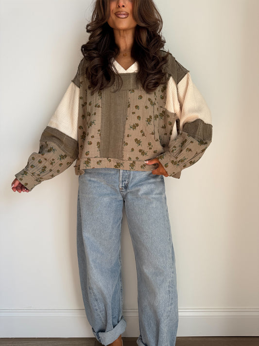 Sage Petal Pullover Knit (can’t restock)