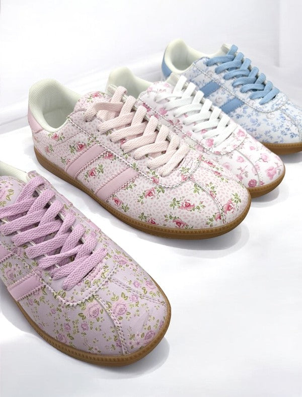 🎀Ribbons & Roses Coquette Sneakers PRE-ORDER - please allow time for arrival-expected August 4th for blue and pink(we do have some pink in house-so email us with any questions)