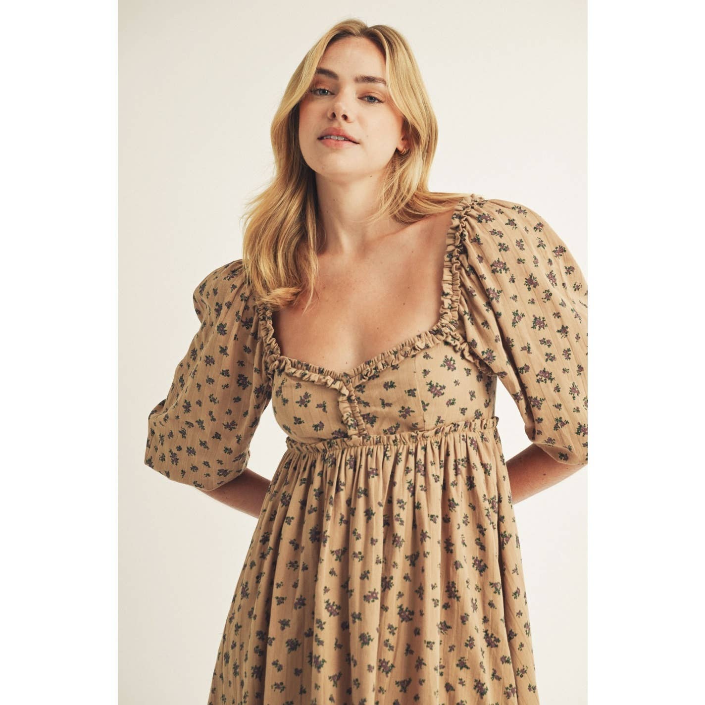 Prairie BOUQUET RUFFLED BABY DOLL MINI DRESS