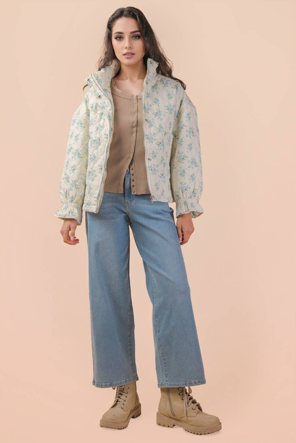 Snow Angel Floral Quilted Jacket DOORBUSTER