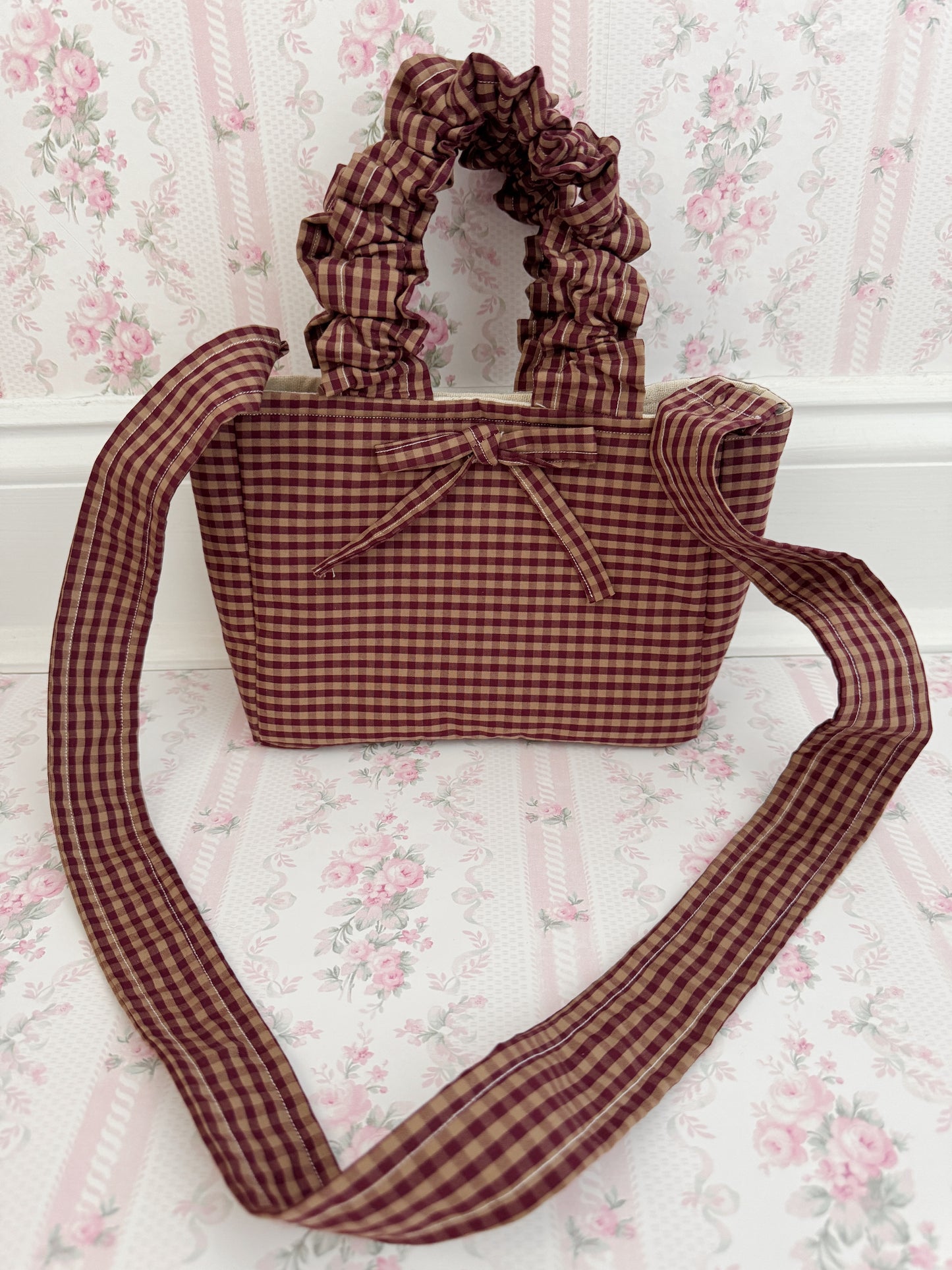 Gingham Maple Mini Crossbody Bag