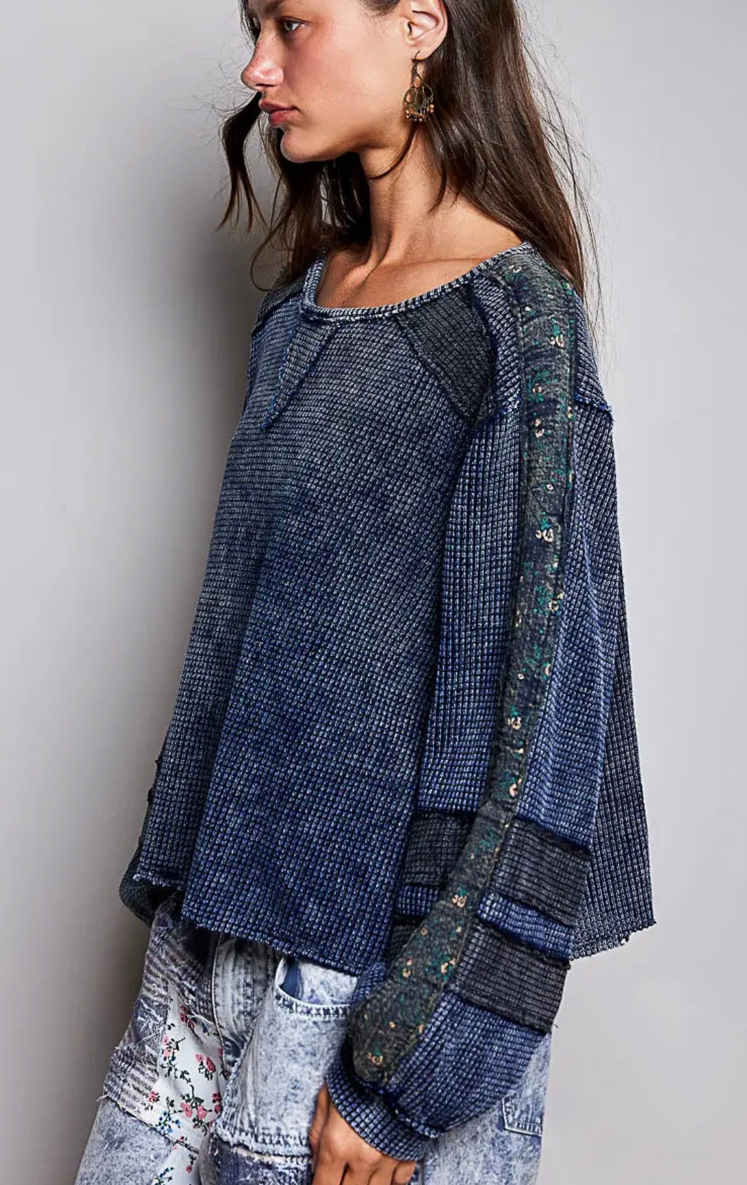 Floral Keepsake Vintage Waffle Knit