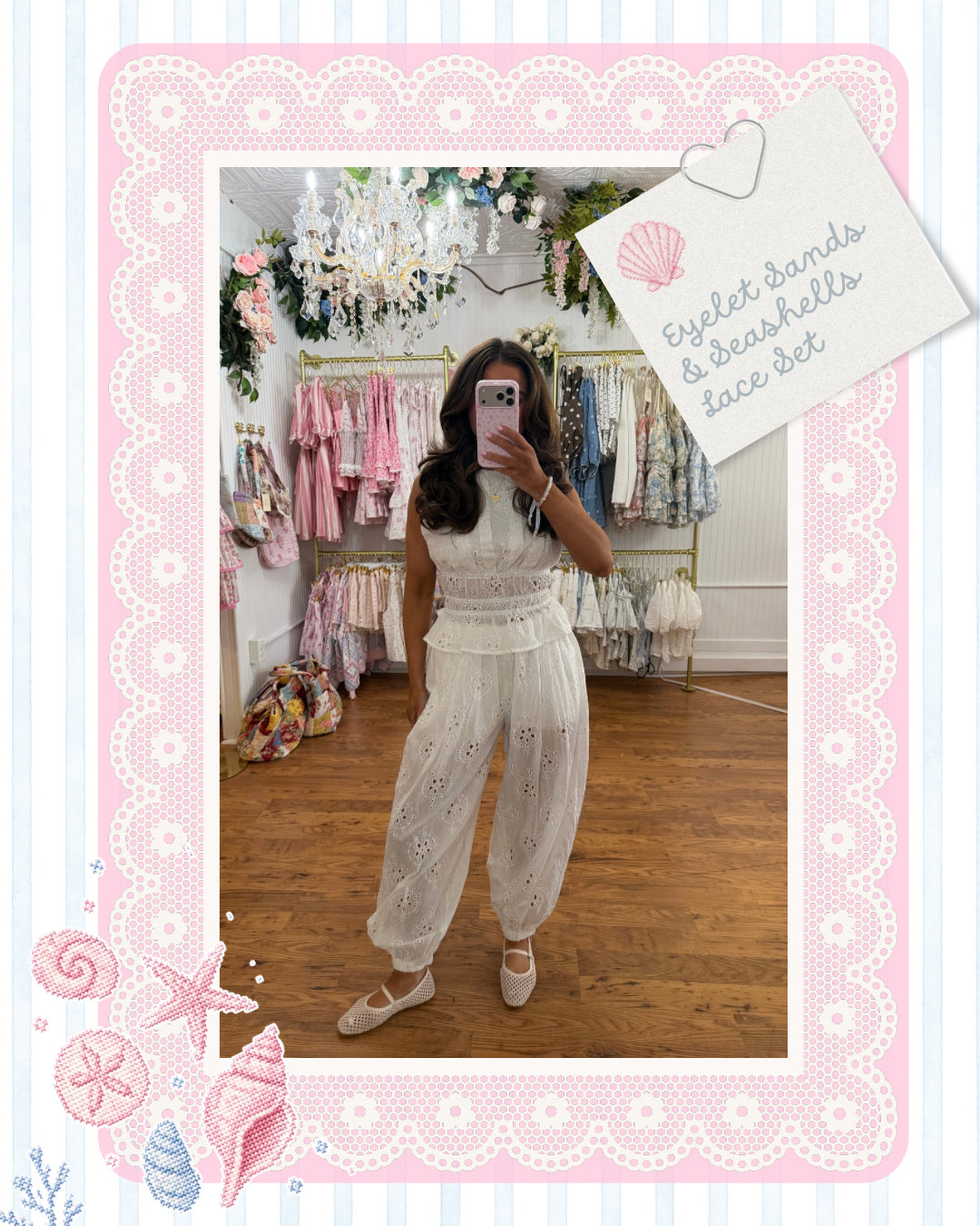 Eyelet Sands & Seashells Set can’t restock!