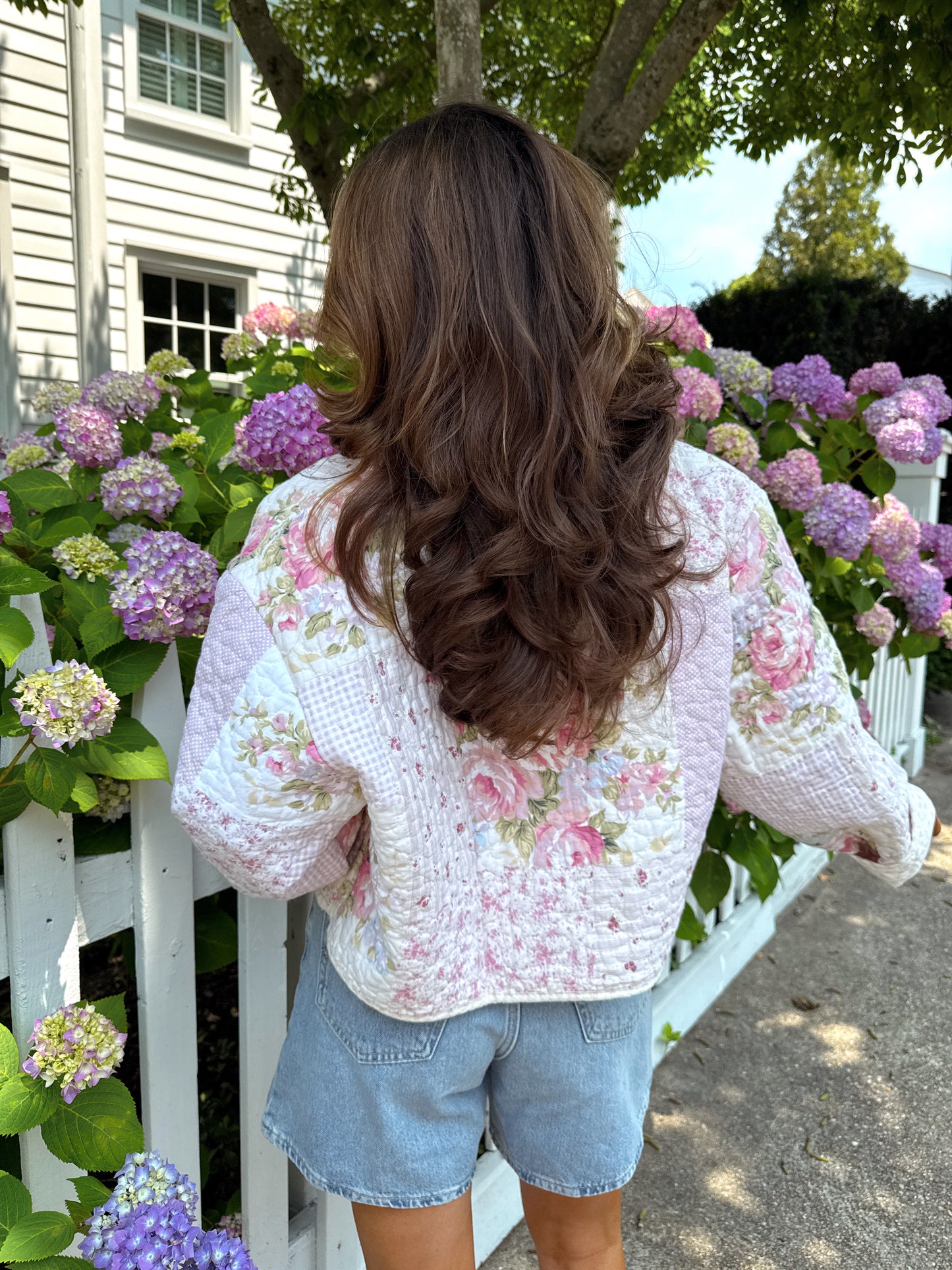 Lacey Floral Vintage Shabby Chic Bespoke Quilted Jacket PREORDER