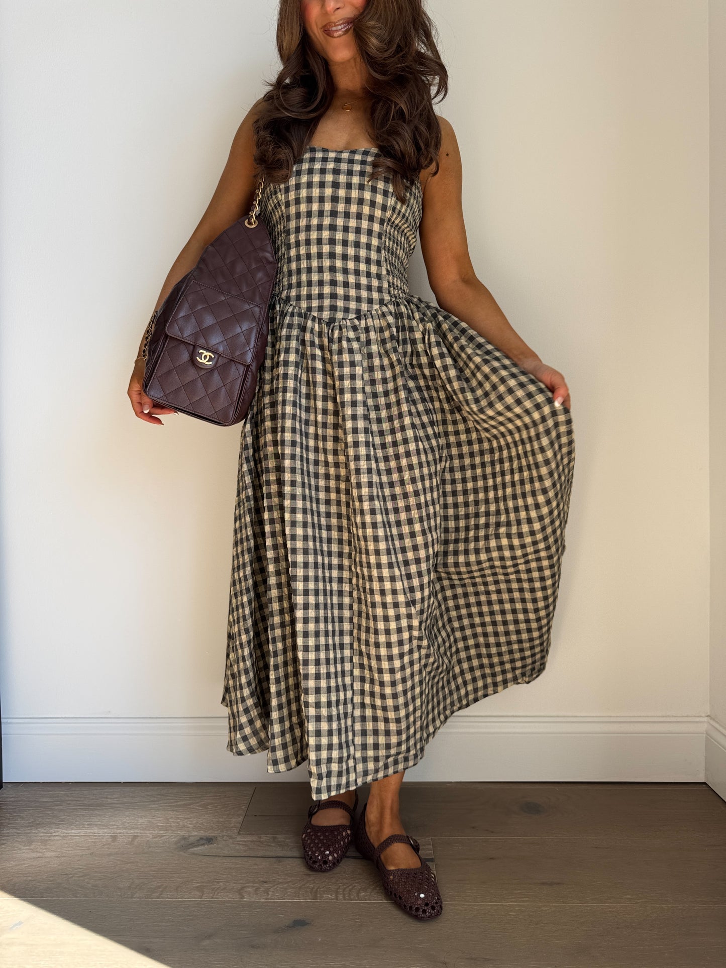 Cottage Farm Gingham Midi Dress (can’t restock)