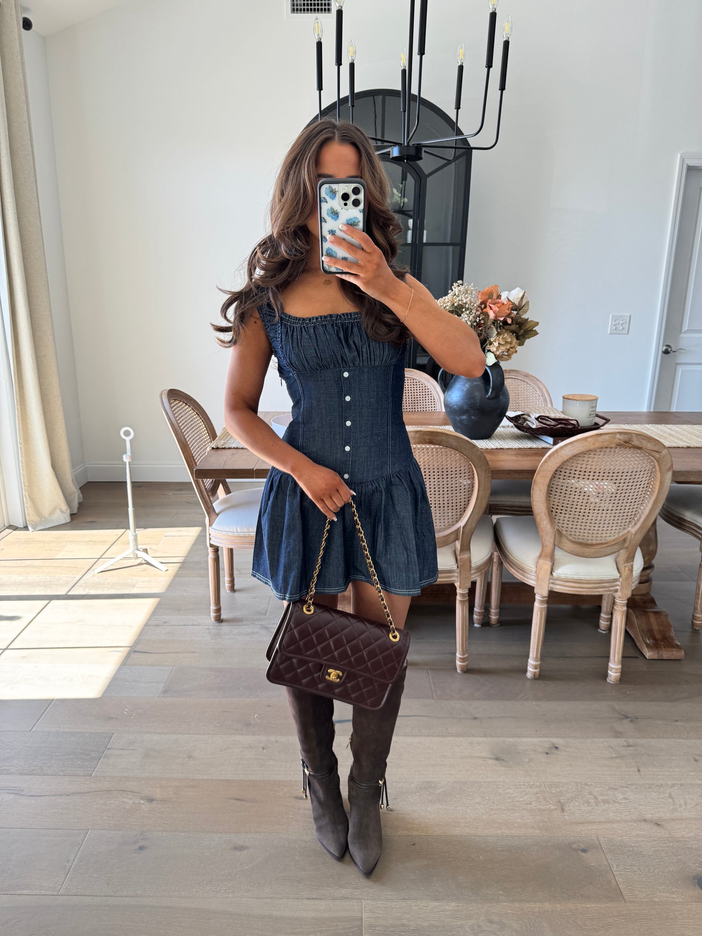 Brown Sugar Denim Mini Dress (indigo)