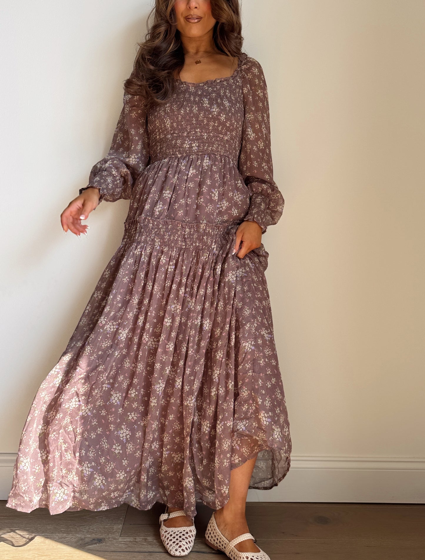 Mocha Teacup Midi Dress