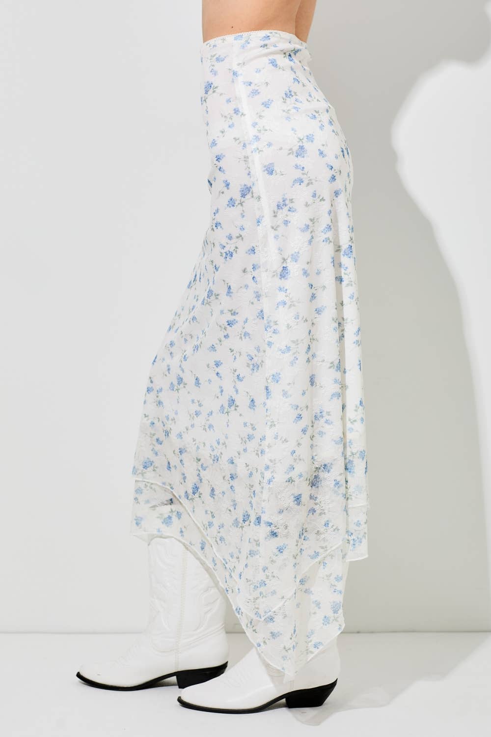 LIBERTY LACE PRINTED FLORAL MIDI SKIRT