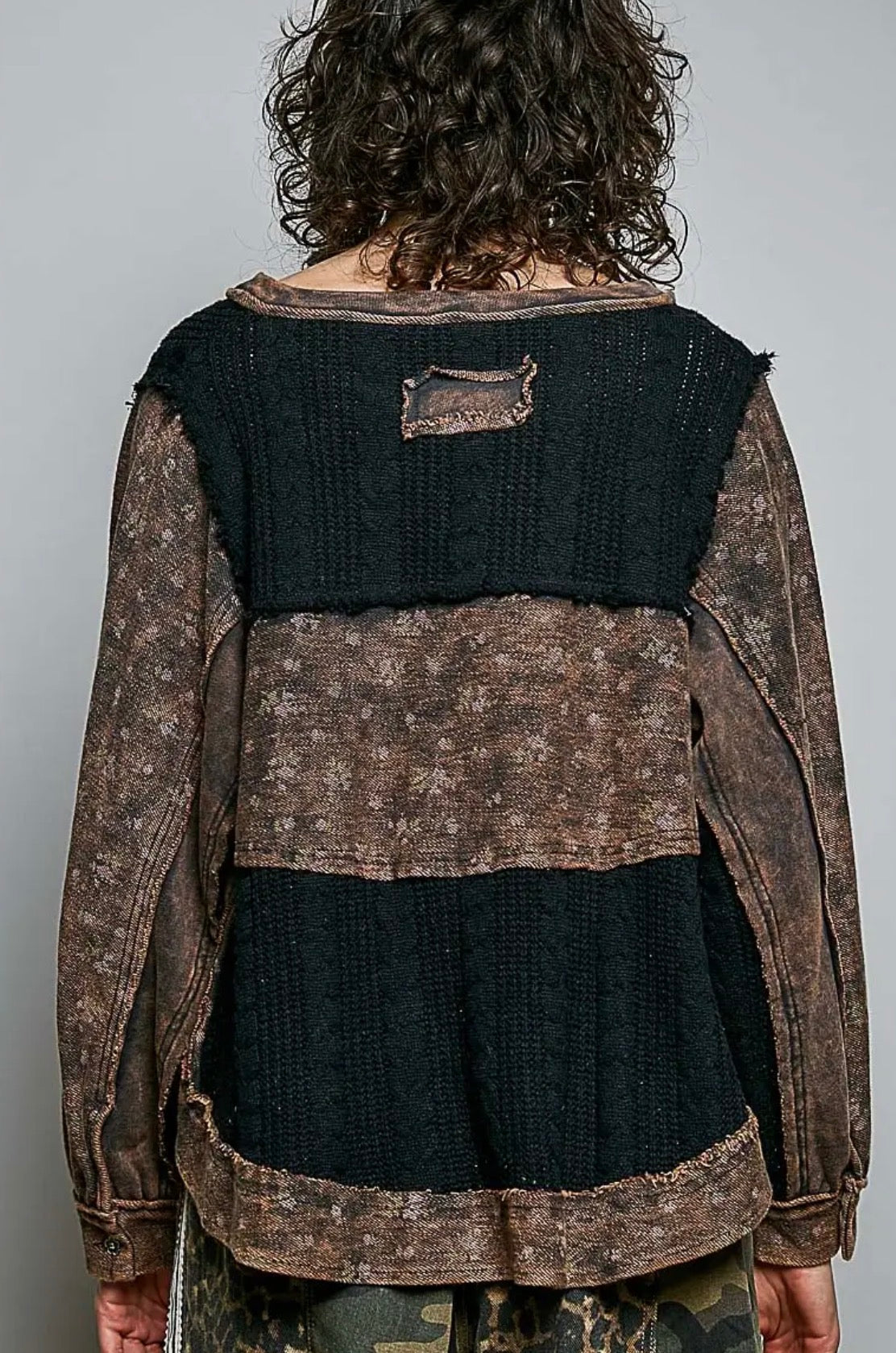 Cottage Rose Vintage Knit Top (Early Access) Grey/Brown