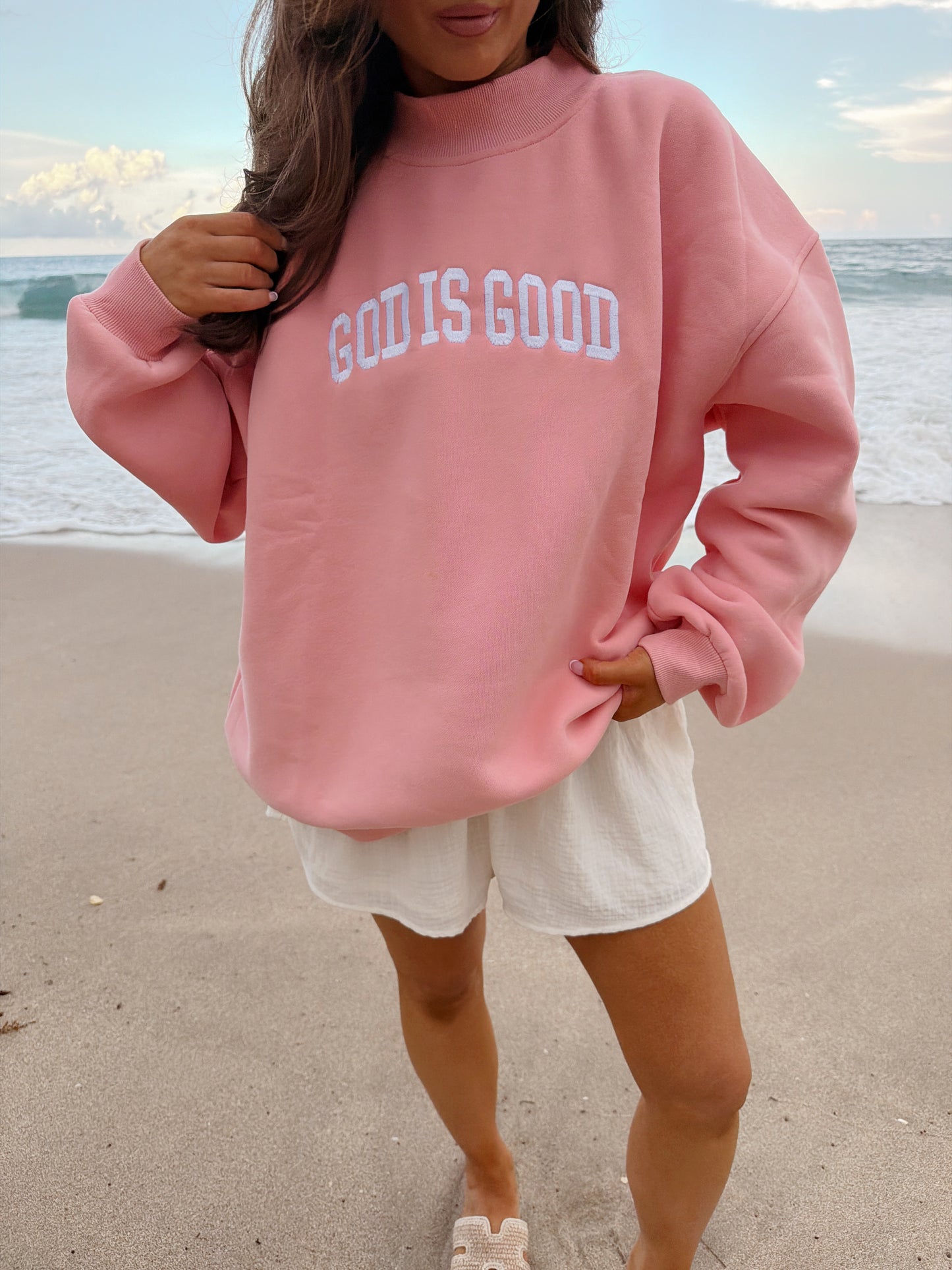God Is Good (Candy Pink) Mockneck PREORDER
