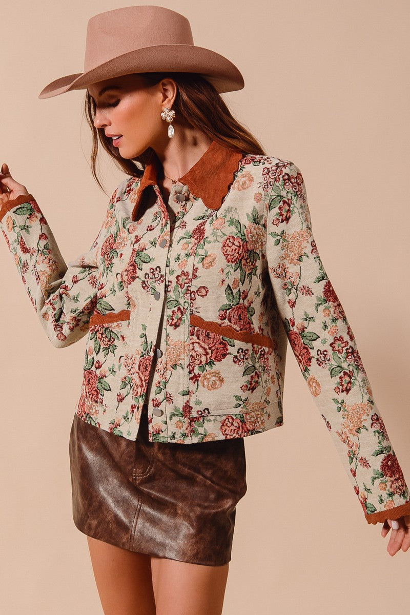 Fallin’ For Floral Jacquard Jacket