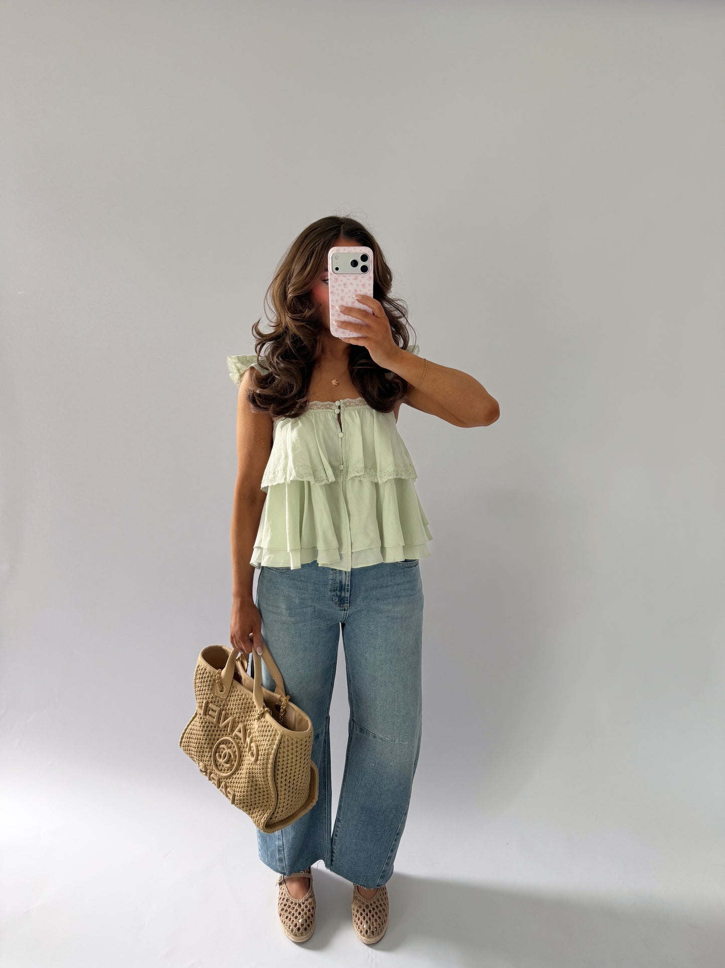 Ruffled Vintage Top (Green) can’t restock