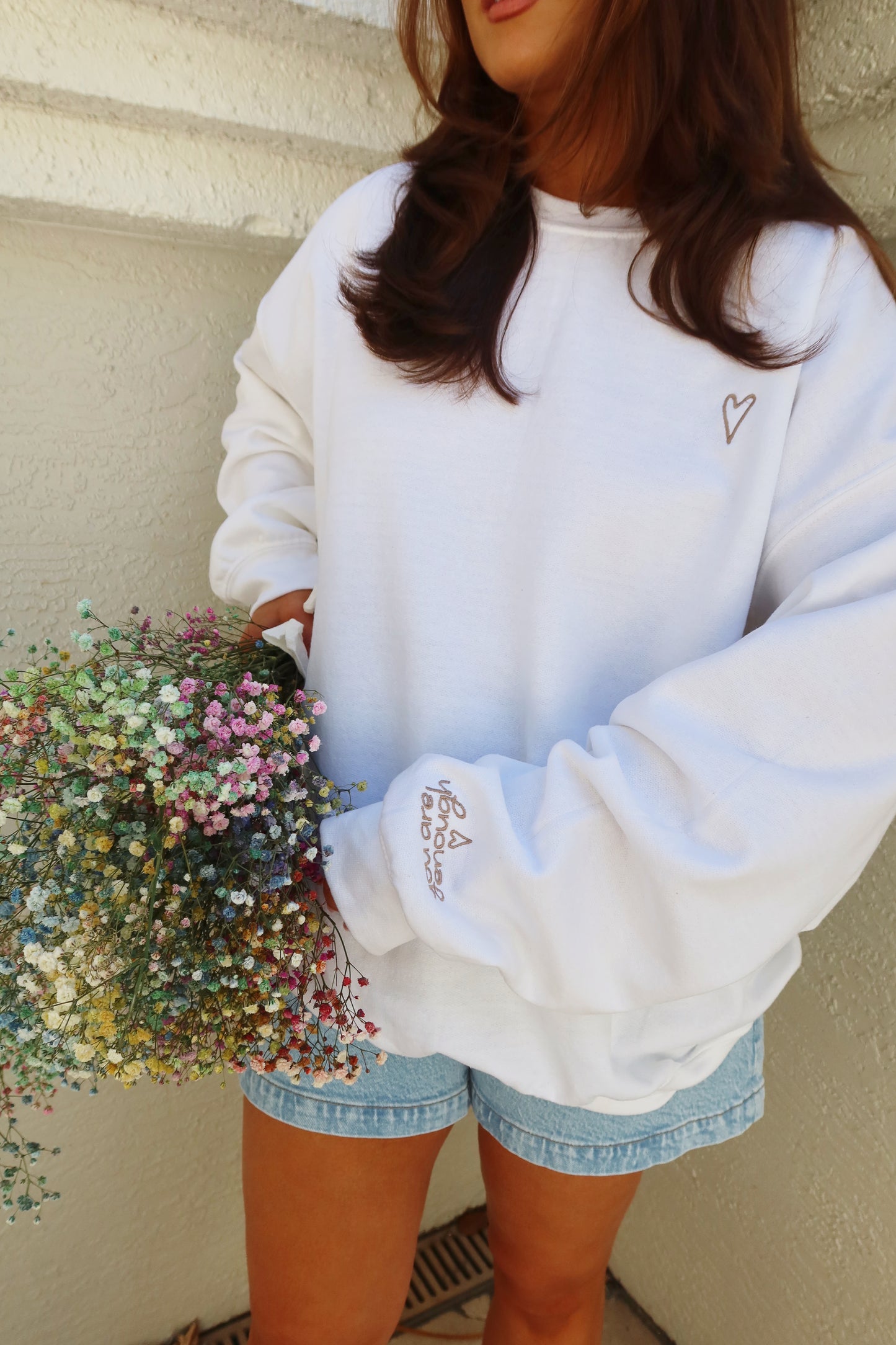 You Are Enough Embroidered Crew