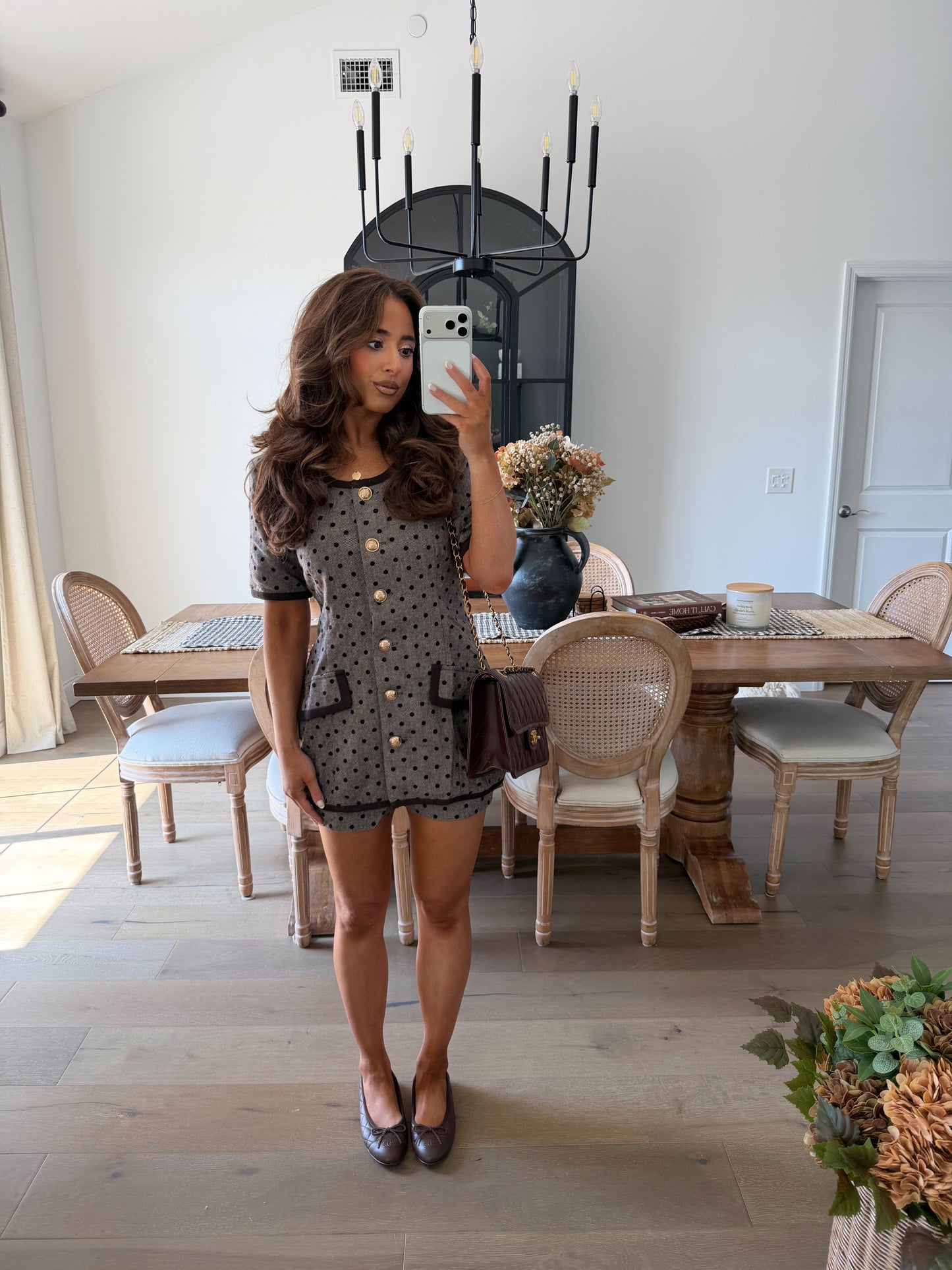 Tea At The Maple Manor Short Set - Mocha Dots (can’t restock) (Copy)