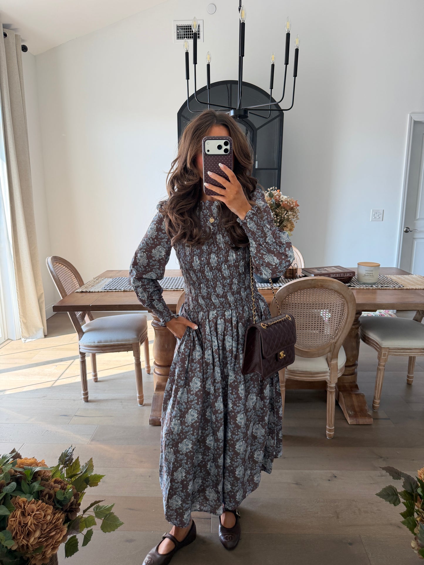 Chocolate Chip Blueberry Floral Maxi Dress