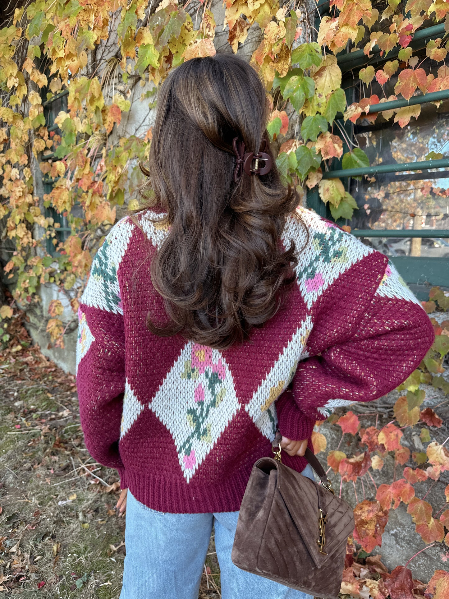 Merlot Chunky Cardigan Knit